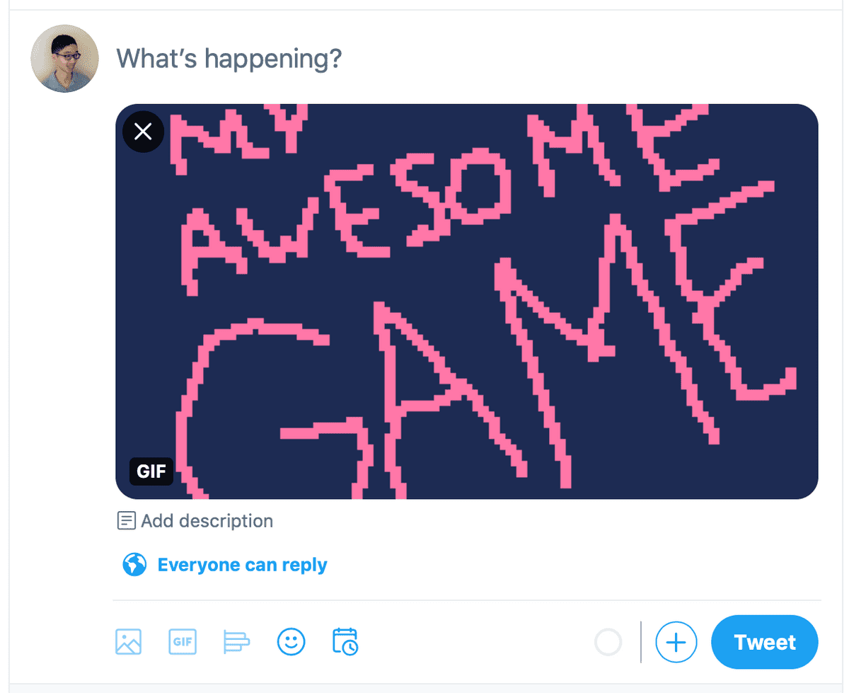 screenshot of Twitter tweet prompt