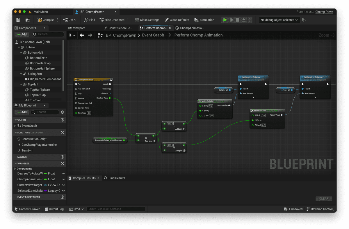 Chomp animation blueprint